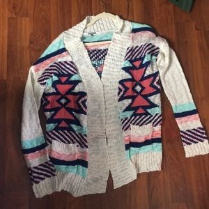 Charlotte Russe Aztec Print Cardigan